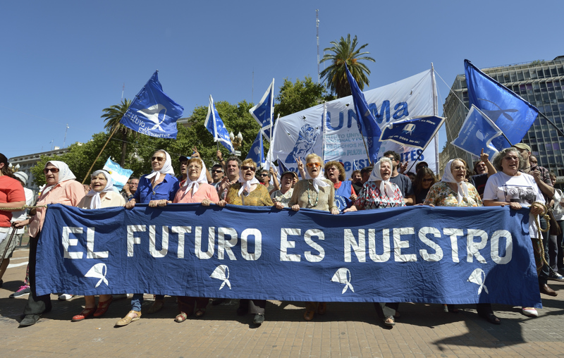 The Mothers of the Plaza de Mayo joined together 38 years ago to demand information on what happened to their disappeared children during Argentina's Dirty War. Within hours of President Mauricio Macri being sworn in as Argentina's new president on December 10, 2015, the Mothers took to the Plaza to reiterate their demands.